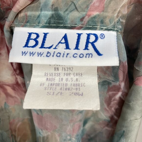 Floral Blouse Jacket Sheer Textured Fabric Sz 20W Short Sleeve Women Cottagecore - Picture 7 of 14